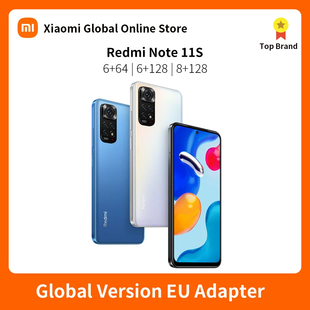 Global Version Xiaomi Redmi Note 11S Smartphone Helio G96 Octa Core 33W Pro Fast Charging 108MP Quad Camera