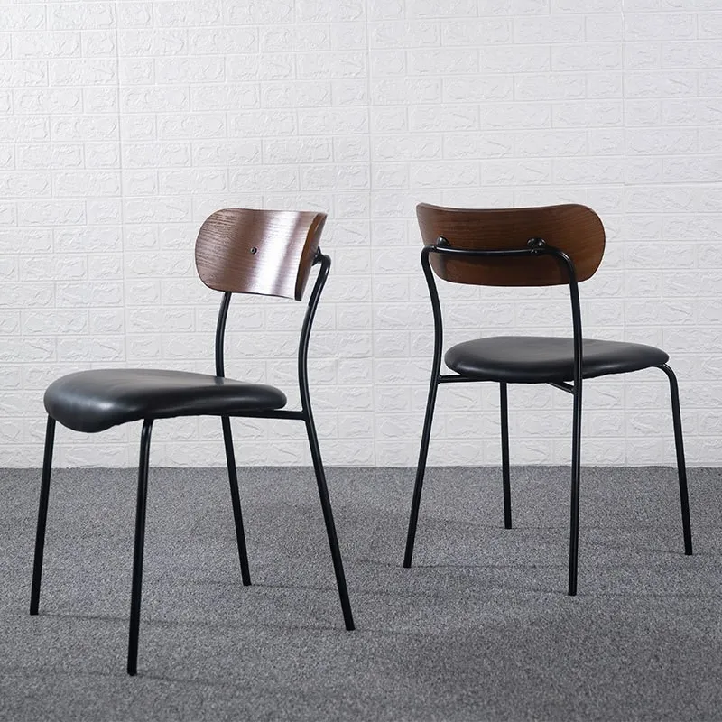 Dining chair Industrial Style Reclining Scandinavian Ins Upholstered Cushion Iron Art Dining Table Bedroom
