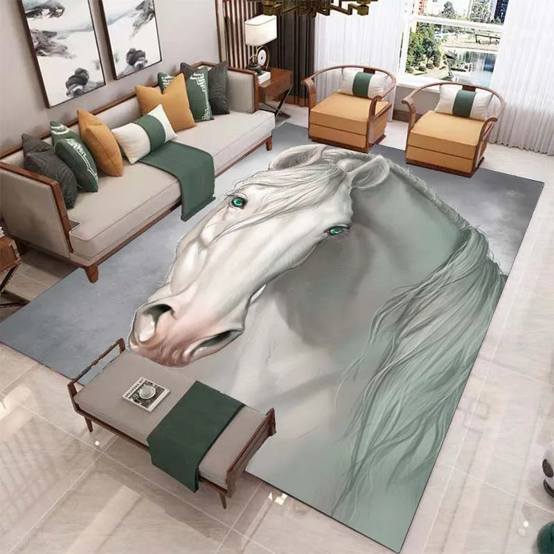 

Horse Animal 3D Rugs Living Room Soft Bath Mats Room Decor Rugs Bedroom Door Mats Area Rugs for Extra Cushions Carpet Gift