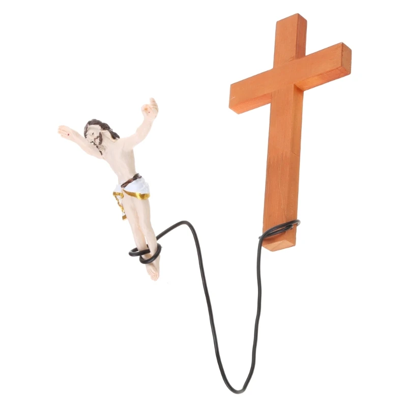 용감한 신앙 상징 번지 점프예수 나무 십자가 벽 홈 장식 공예품 45BE