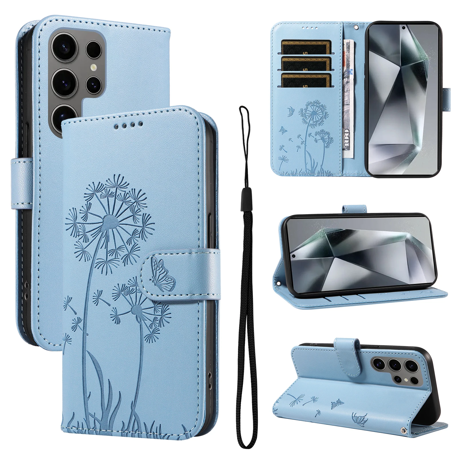 Dandelion Magnetische Flip-Hülle für Samsung Galaxy S26 S25 S24 S23 S22 S21 S20 S10 S9 S8 S7 Edge Plus Ultra FE Premium Handyhülle – Detail 4