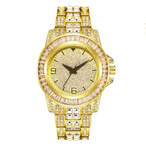 Hip Hop Men Iced Out Watches Luxury Date Quartz Wrist Watches With Micropave CZ Watch For Women Men Jewelry A++