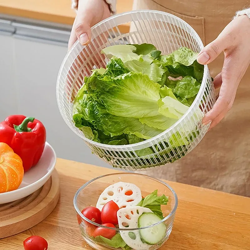 Vegetable Spinner Salad Dryer Manual Lettuce Centrifuge Kitchen Fruit & Veggie Washing Basket Drain Function