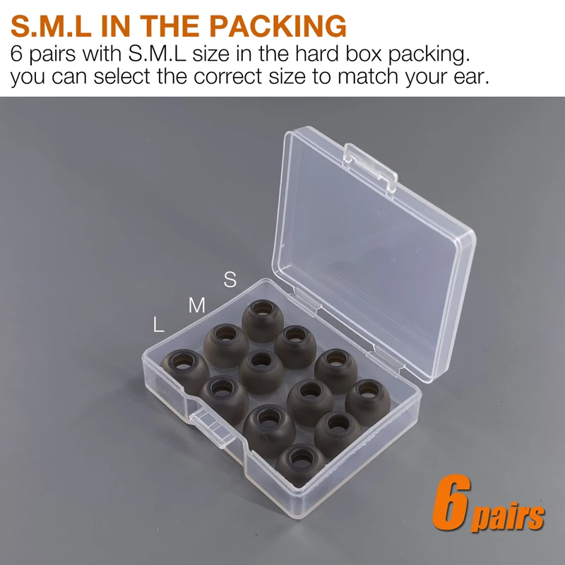 Ear Tips Compatible with JBL Vibe 200TWS & Vibe Beam Earbuds Eartips Earpads with S.M.L Size