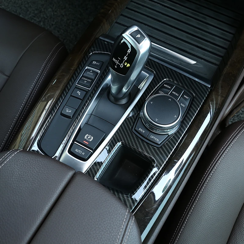 BMW X5 F15 X6 F16 2014-2018 용, 스티어링 휠, 대시 보드, 콘솔 기어 시프터, 패널 스티커, 자동차 인테리어 탄소 섬유 트림 커버