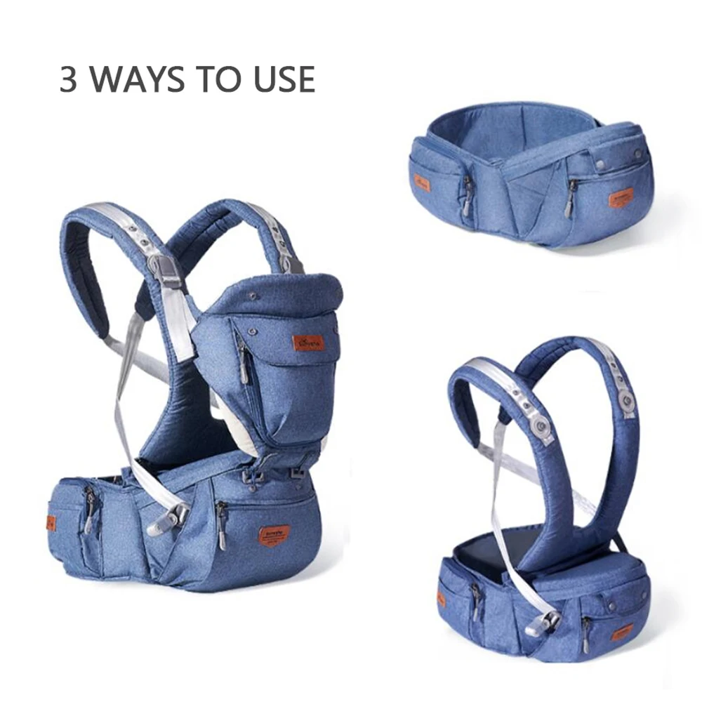 Sunveno Ergonomic Baby Carrier Baby Kangaroo Child Hip Seat Tool Baby Holder Sling Wrap Backpacks Baby Travel Activity Gear 2