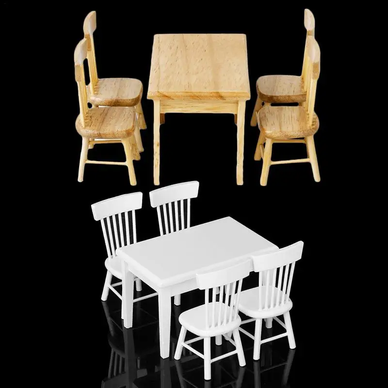 112DollHouseFurnitureWoodenDiningTableHighqualityDollHouseAccessoriesModelPretend