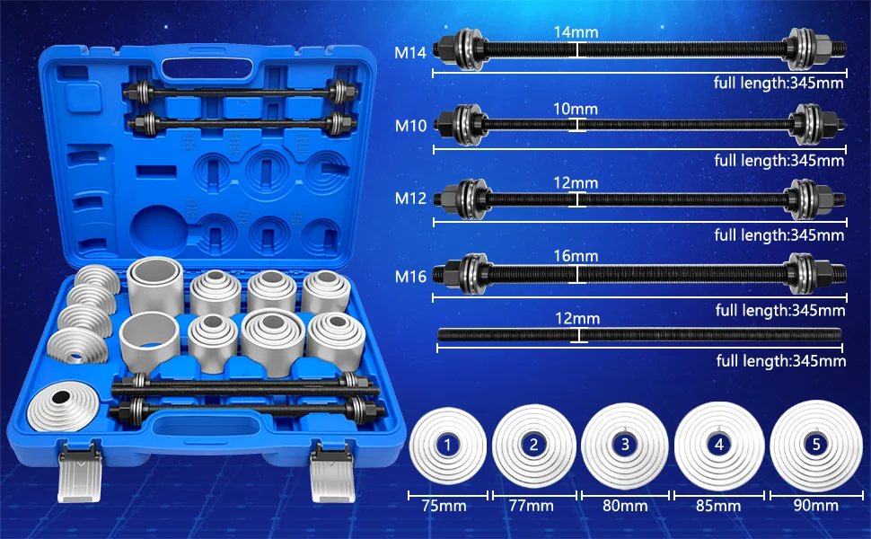 40-teiliges Push-Pull-Steckschlüssel-Set Reparaturwerkzeug Auto-Wartungswerkzeug mit Aufbewahrungsbox Buchsenentfernungs-Einsatzwerkzeug-Set – Detail 2