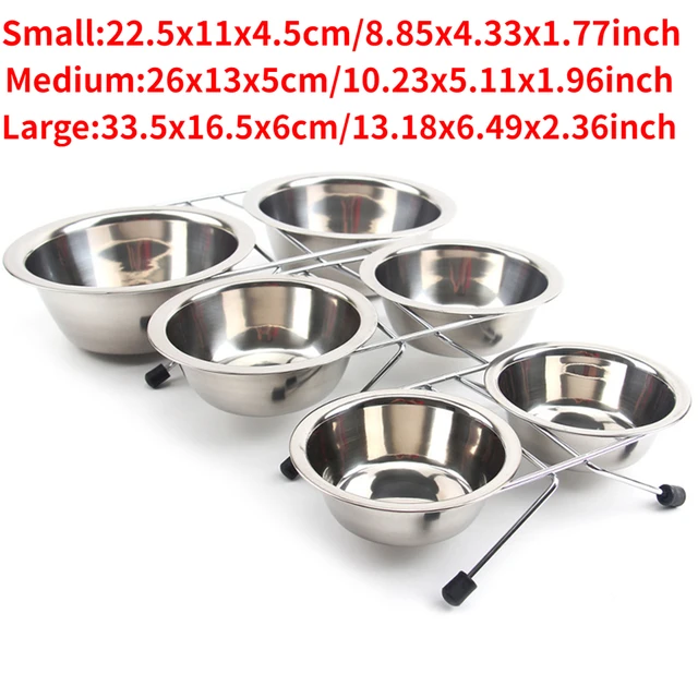 Pet Bowl Stainless Steel Pet Dogs Cat Double Bowls Durable Iron Stand Food Water Dishes Anti Slip Puppy Feeder Pet Supplies 4