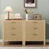 Nightstands Set of 2,Bedside Table End Table, Modern Wooden Night Stand with 6-Drawer - Boho Tall End Table Accent Table Bedroom 6
