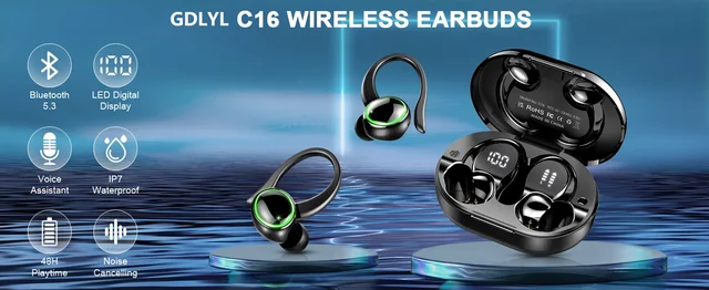 Auricolare Bluetooth V5.3 - Cuffie Con Custodia Ricarica 100h Autonomia Cancellazione 889003 - Foto 13