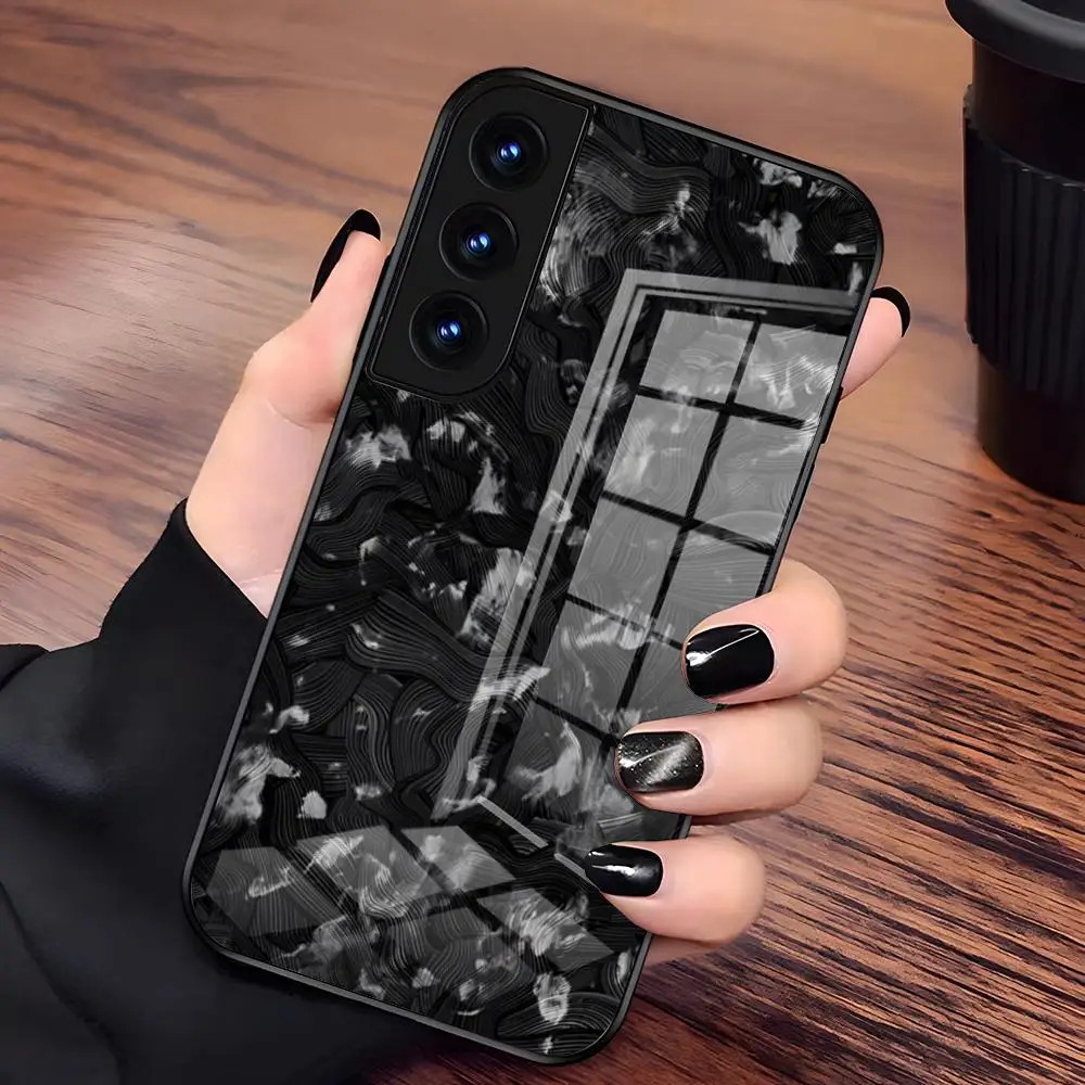 Premium Forged Carbon Fiber Shockproof Glass Phone Case