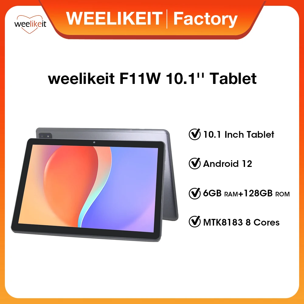 

Weeliaksi 10,1-дюймовый Планшет 10,1*1280 IPS Android 12 6 ГБ ОЗУ 800 Гб ПЗУ 128 мАч аккумулятор Typc-C Qcta Core MTK8183 планшет со стилусом