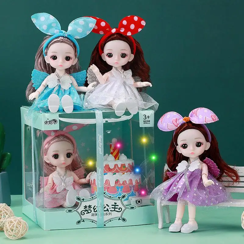 17Cm Miniso Barbie Doll Cake Gifts Box Set Per Cartoon Girls Principesse Bambini Con Giocattoli A Forma Casuale Regali Di Compleanno Creativi