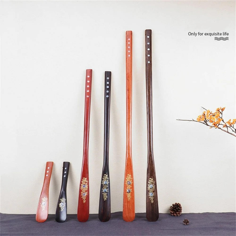Professional Wooden Shoe Horn Flexible Long Handle Shoehorn Shoe Lifter 1pc 22/55/70cm