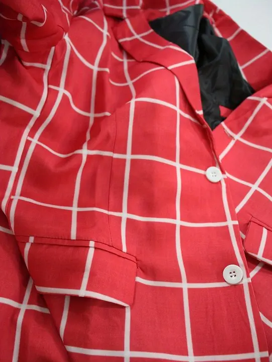 Men Blazer Men's Business Casual  Suit Jacket Christmas Notch Lapel Two-button Plaid Chest Pocket Blazer Men's Coat Men Clothing