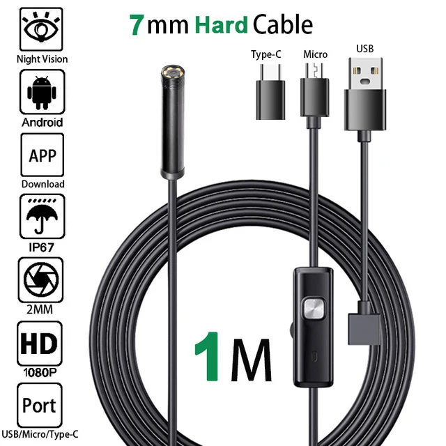 1M 7MM Hard Cable