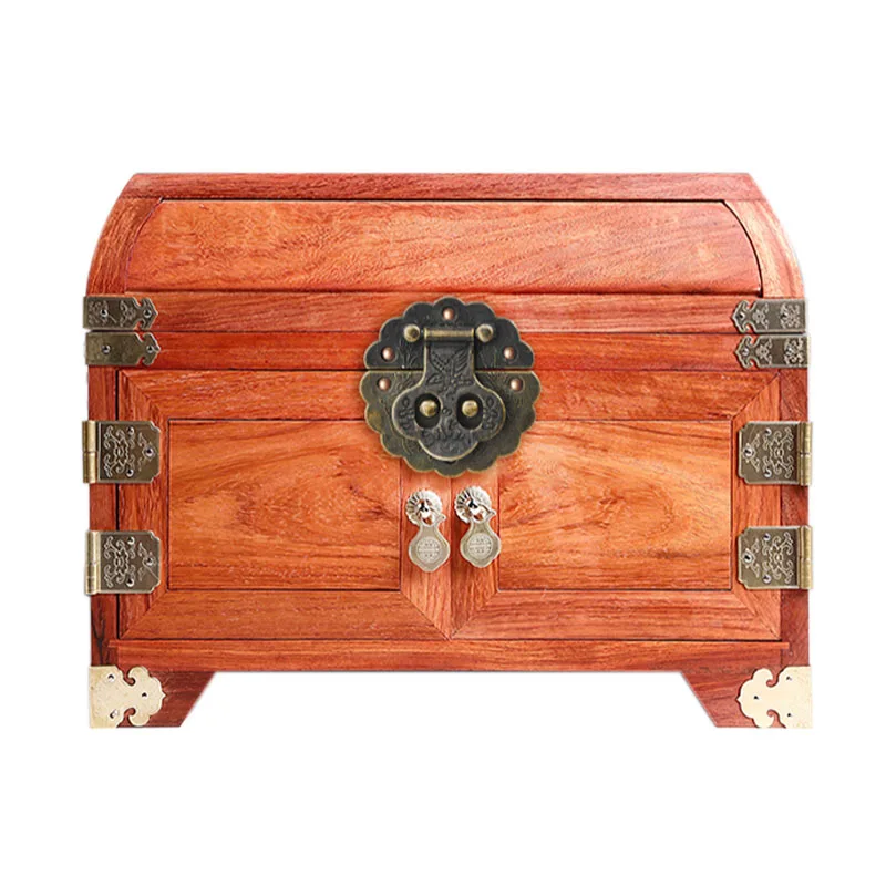 1pc Retro Furniture Wooden Jewelry Box Hasp Decorative Latch Clasps Lock Padlock Hasp With Screws