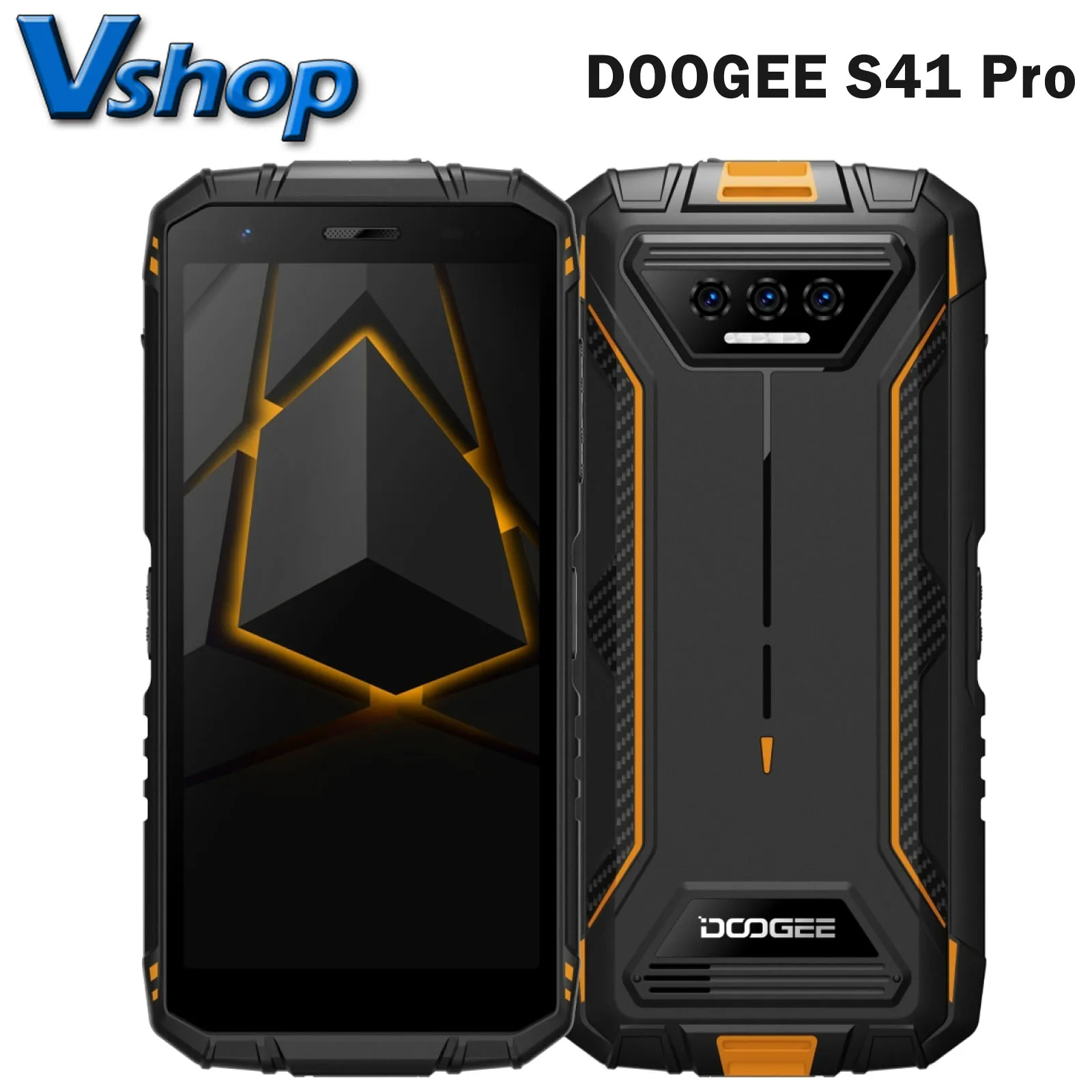DOOGEE S41 Pro Smartphone Robustizzato Android 12 - Octa Core 4GB RAM (+3GB Estesa), 32GB ROM (esp. 1TB), Batteria 6300mAh, IP68, NFC, Tripla Fotocamera 13MP, Nero
