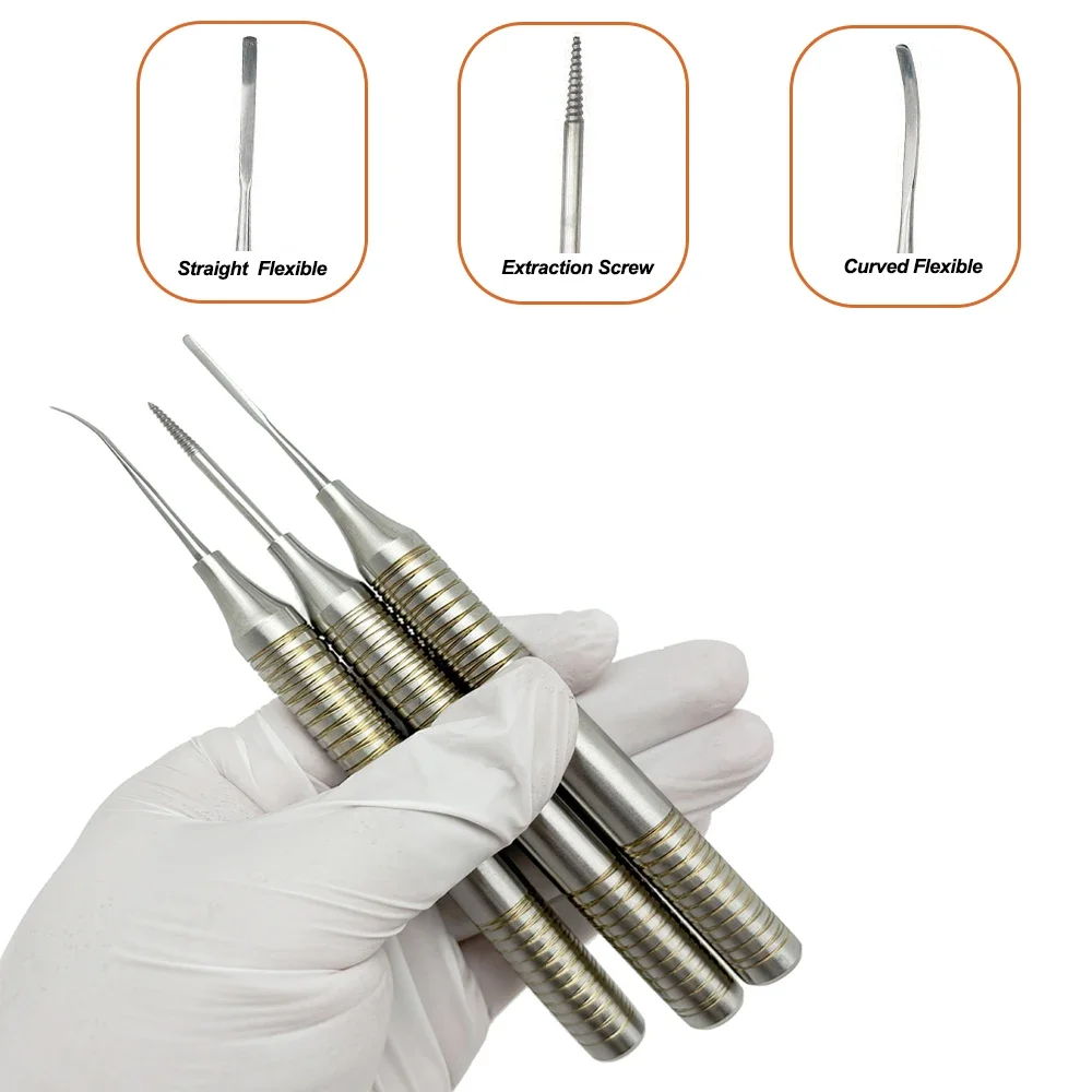 Kit elevatore per estrazione dentale con punta in titanio con periodomo NiTi flessibile per strumenti parodontali per la rimozione dei denti - immagine 3