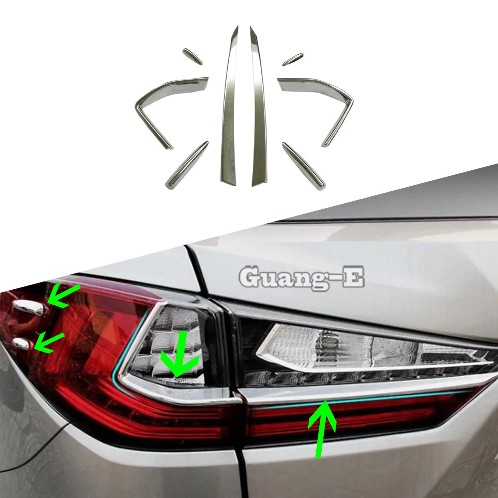 

For Lexus RX 200t 300 450h 2016 2017 2018 2019 2020 2021 Car ABS Chrome Rear Tail Light Lamp Covers Trim Car Accessories Eyebrow