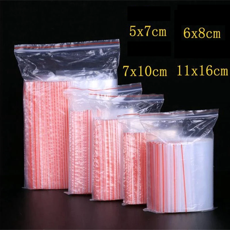 Diamond Painting Accessories 100Pcs Clear Plastic Zip Lock Bags