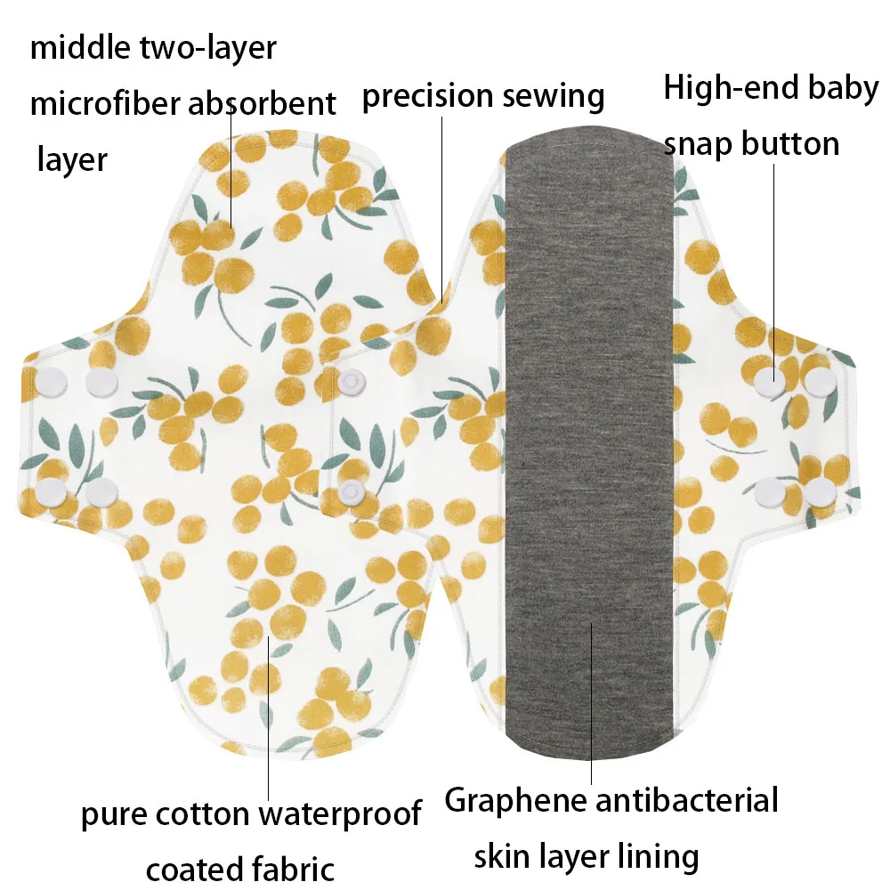 22*28cm Maternity Menstrual Pads Graphene Large Capacity Washable Pantyliner Women Reusable High Absorbency Sanitary Cloth Pads