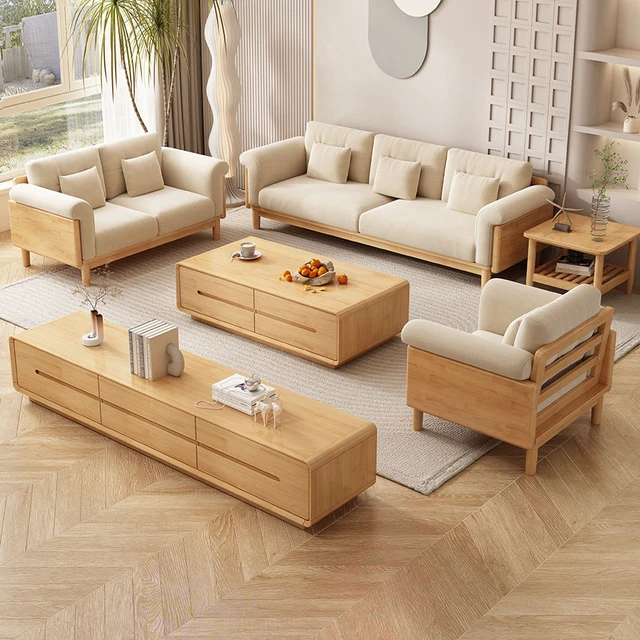 wooden sofa living room