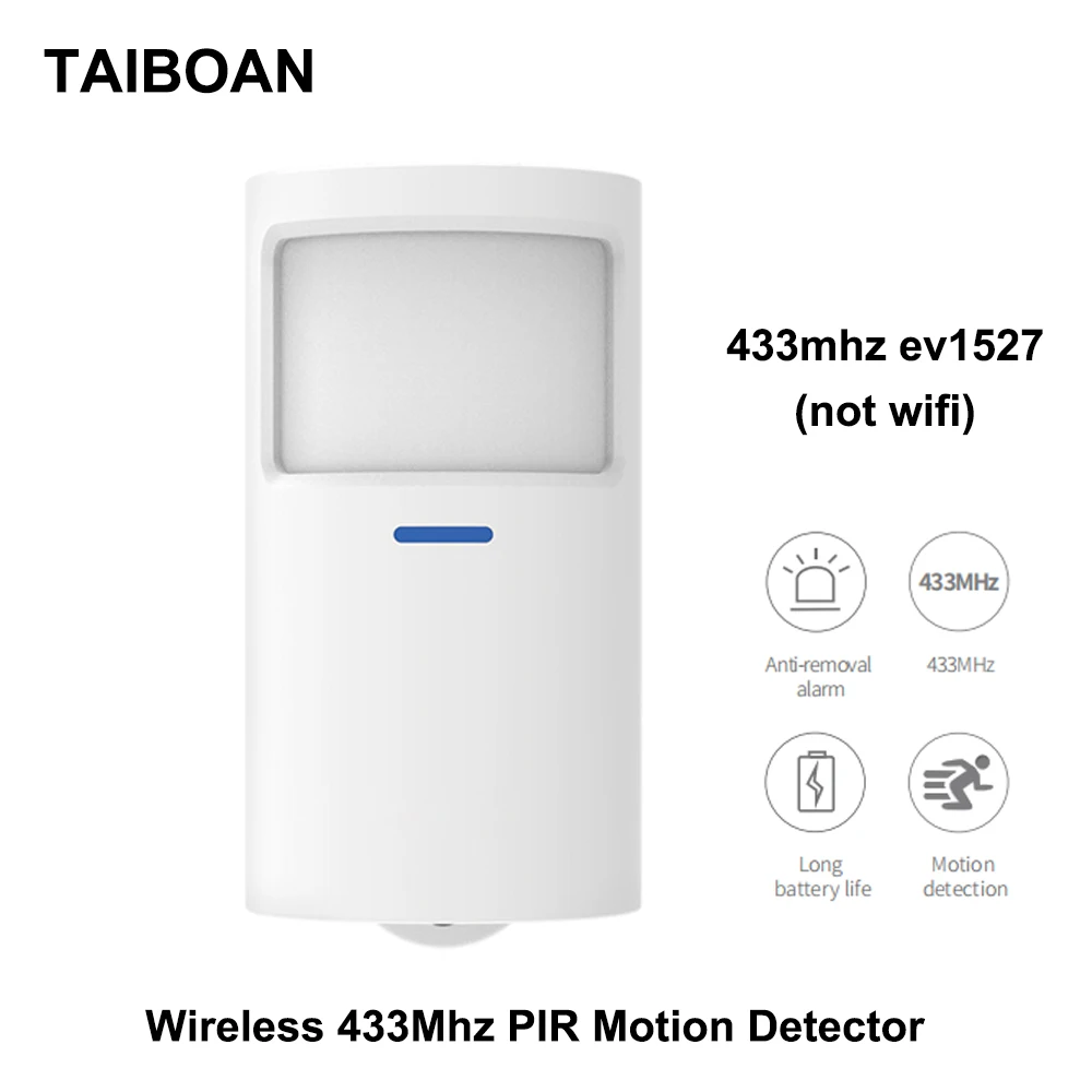 TAIBOAN PIR Motion Sensor Smart Home Human Infrared Detector Compatible 433Mhz Wireless Security Alarm System Work with TUYA tuya pir motion sensor wifi infrared detector human body sensor alarm smart life app wireless home security system