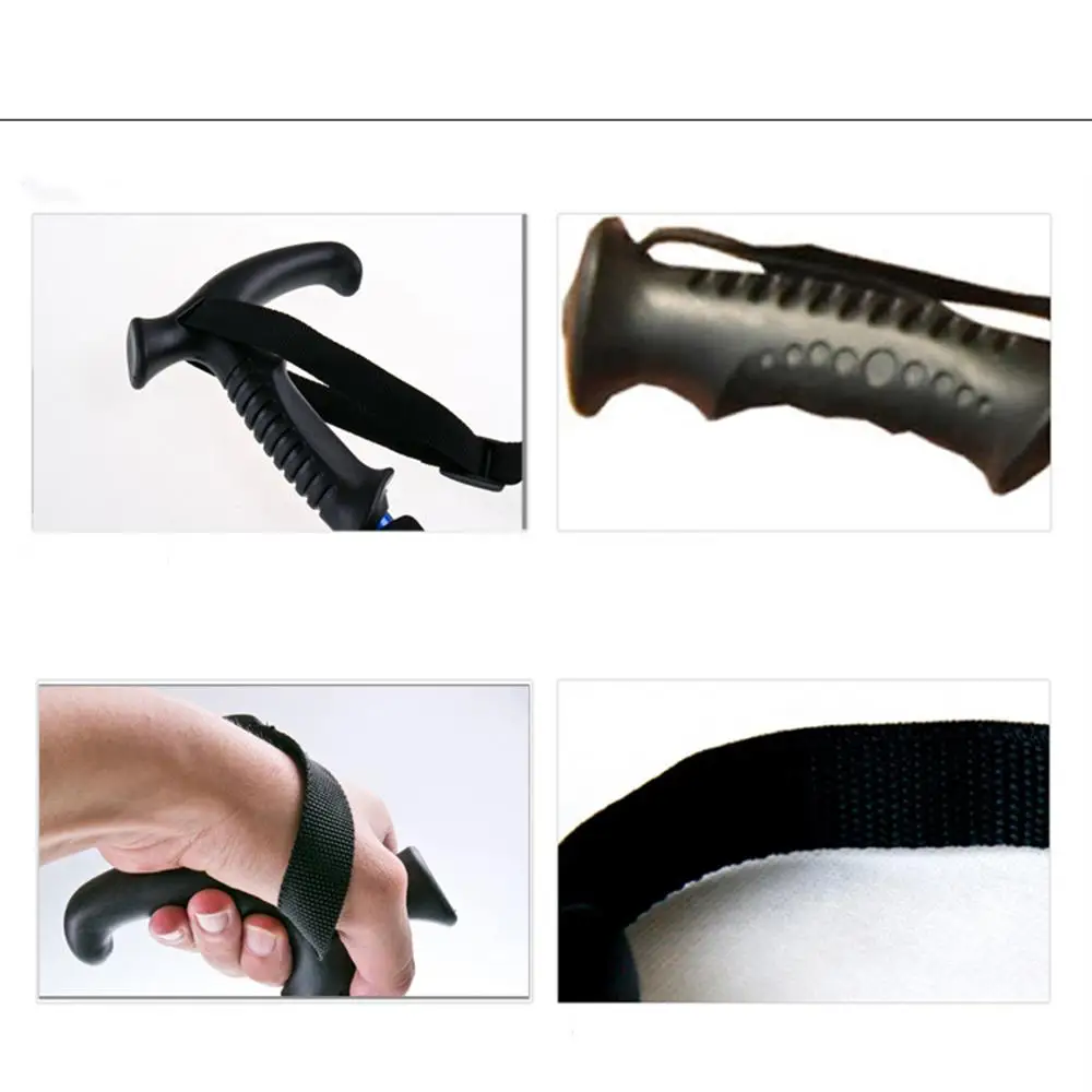 Ultralight Telescopic Trekking Pole T-handle Camping Crutch Anti Shock Walking Stick Club For Nordic Elderly Easy Put Into Bag 4