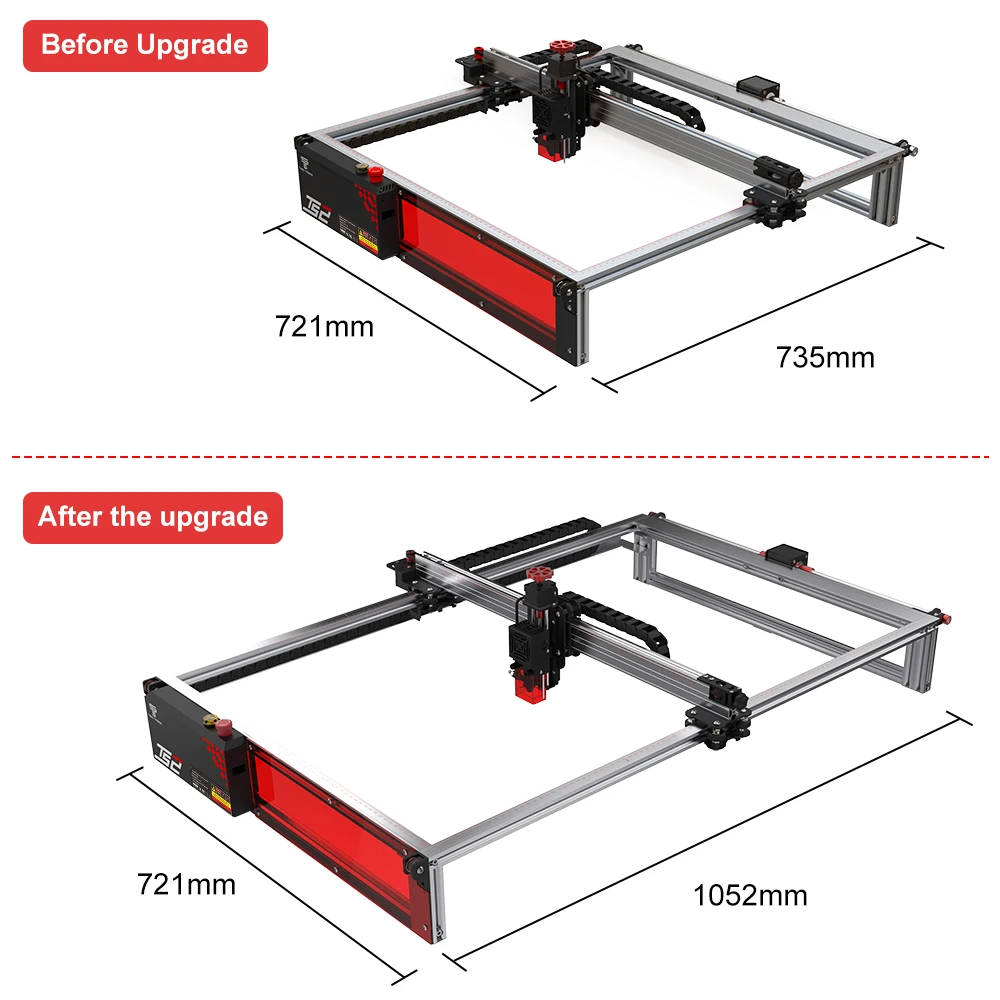 Twotrees Engraving Size 780x450mm Extension Kit Laser Engraving Machine Upgrade Kit DIY Extension Kit Aluminum Frame for TS2