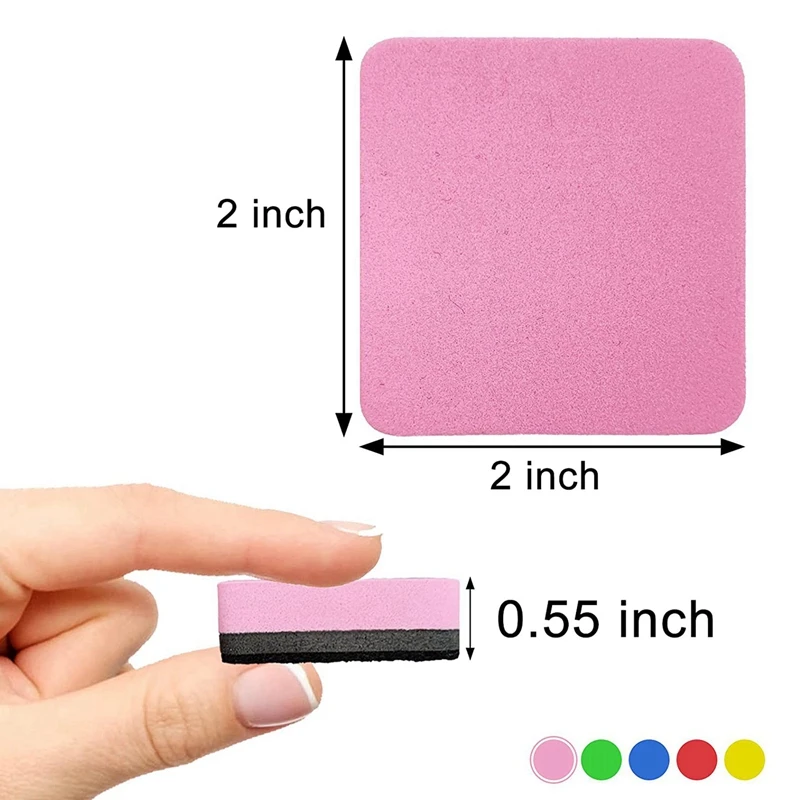 60 Pack Whiteboard Eraser Washable And Reusable Magnetic Whiteboard Eraser For Cleaning Dry Erase Markers 5X5x2cm