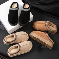 2025 Platform Fluffy Slippers Women/men House Flats Fashion Plush Winter Shoes Ladies Home Elegant Casual Footwear Large Size 1