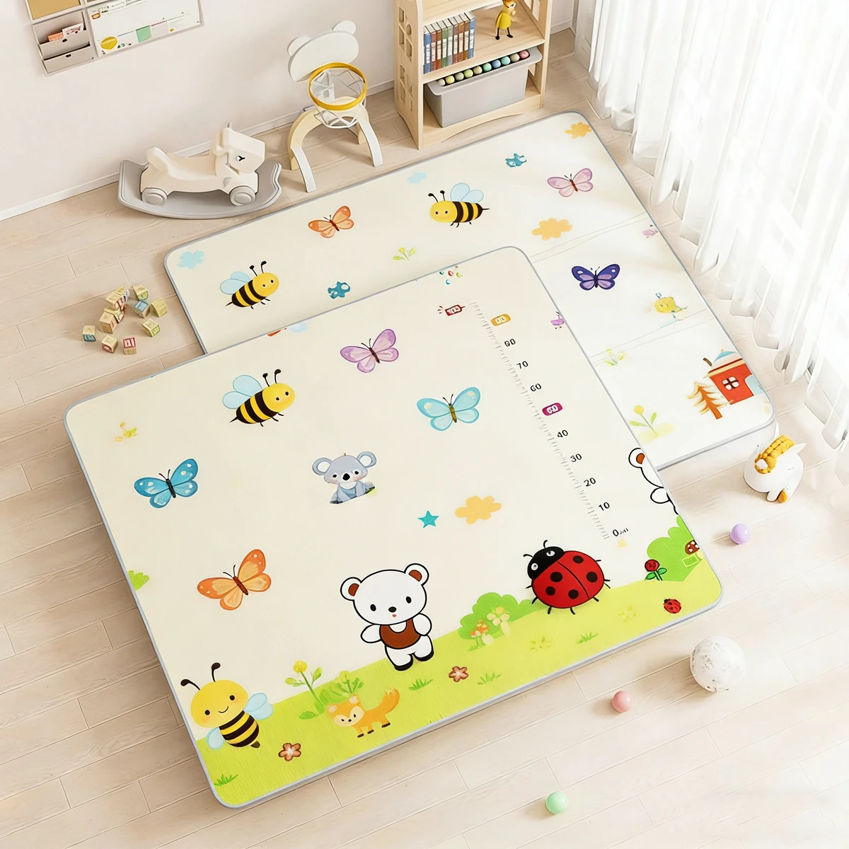 Tappetini per Attività dei Bambini, Non Tossici, Bifacciali, con Motivi, Tappetino EPE per Palestra Attività dei Bambini, Tappeto da Gioco per Bambini - immagine 2