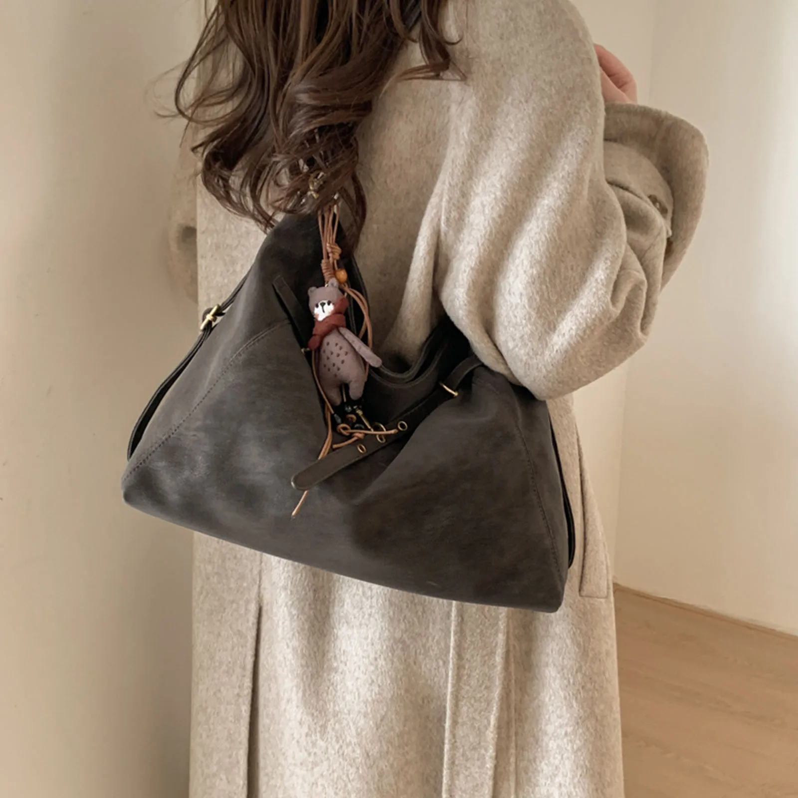 Women PU Leather Tote Bag with Adjustable Strap Underarm Bag Trendy Crossbody Bags for Travel Dating Shopping