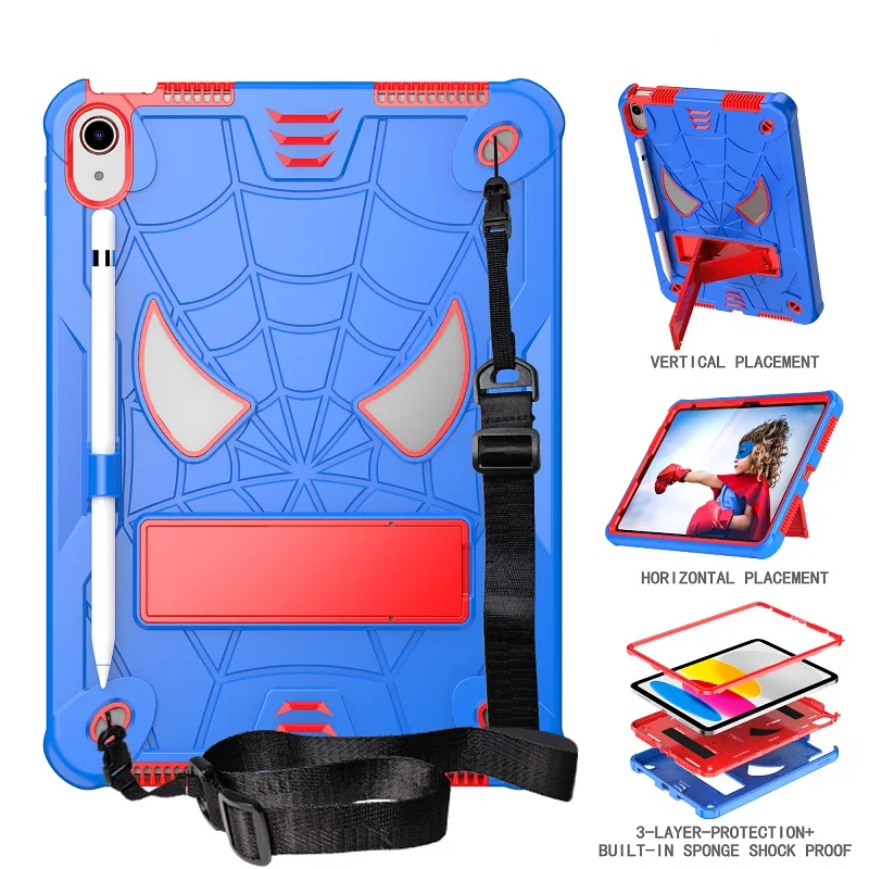 Custodia Per Ipad 10.9 10Th Generation Kids Cover Ipad 10 A2696 A2757 A2777 Supporto Antiurto Ibrido Tracolla + Portamatite Capa
