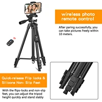 Tripod,60" Camera Tripod with Travel Bag,Cell Phone Tripod with Remote,Professional Aluminum Portable Tripod Stand - Image 5