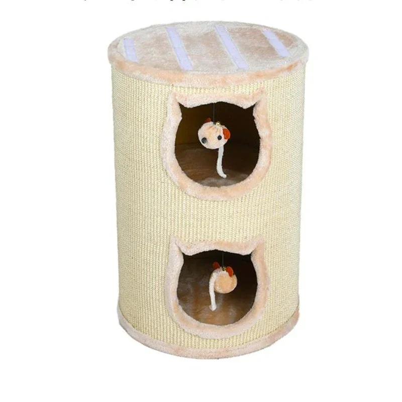 

Cat Climbing Frame Solid Wood Sisal Barrel Postbox Cat Litter Tree Cat House Cats Supplies Entertainment Jumping Platform Toy