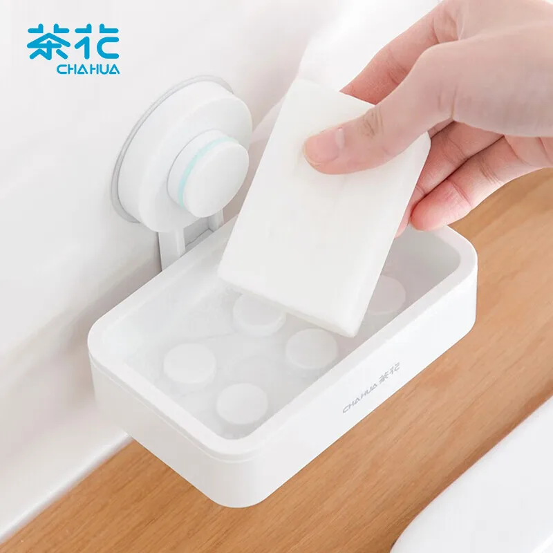 

CHAHUA Soap Dish Soap Box Soap Rack Wall Mounted Non Perforated Non Marking Soap Rack Wall Mounted White 1 Piece Minimal Design