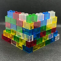 Transparent Clear Brick 1x2 Without Bottom Tube Building Block MOC Parts Toys For Children Compatible 3004 60pcs/Lot 1
