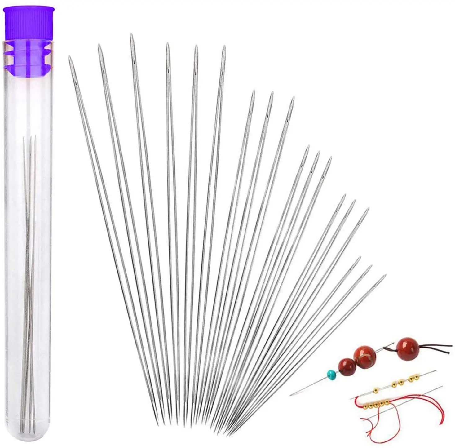 5Pc Beading Needles Seed Beads Needles Big Eye DIY Beaded Needles  Collapsible Beading Pins Open Needles for Jewelry Making Tools - AliExpress