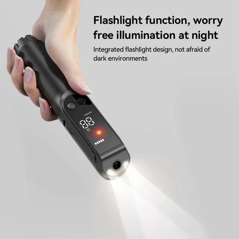 Non-contact Alcohol Tester High-precision Breathalyzer HD Large Screen LED Light Indicator Flashlight Function Portable