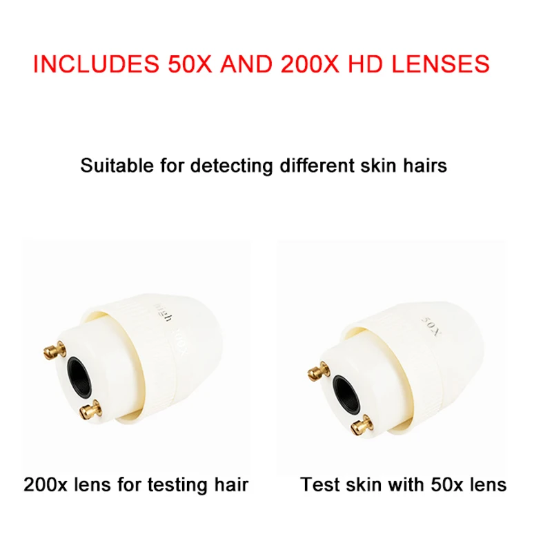 5 Inch Skin Analyzer Skin Hair Scalp Detector Dermoscopy Tester Analyser For Diagnosis Skin Care Tools With 2 Lens Rechargeable