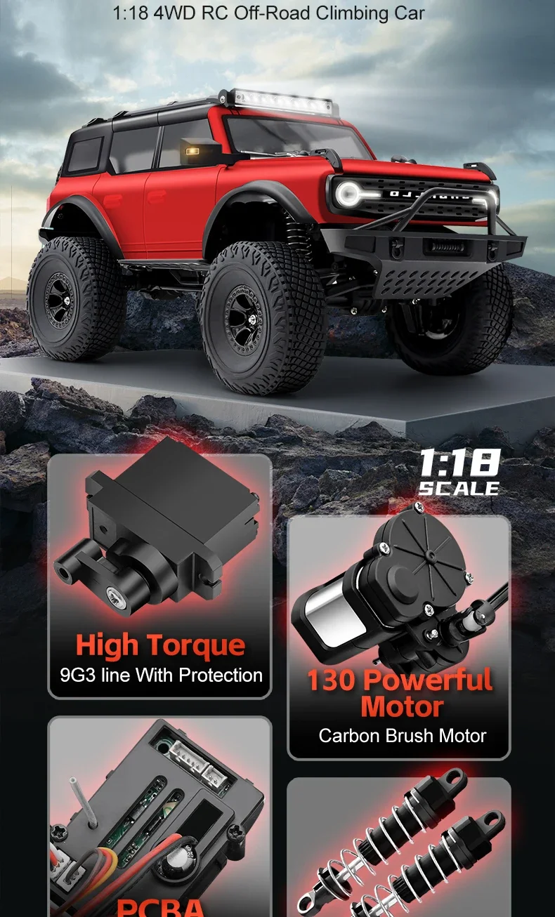Crawler Buggy RC 4x4 1:18 Električni – Terenski