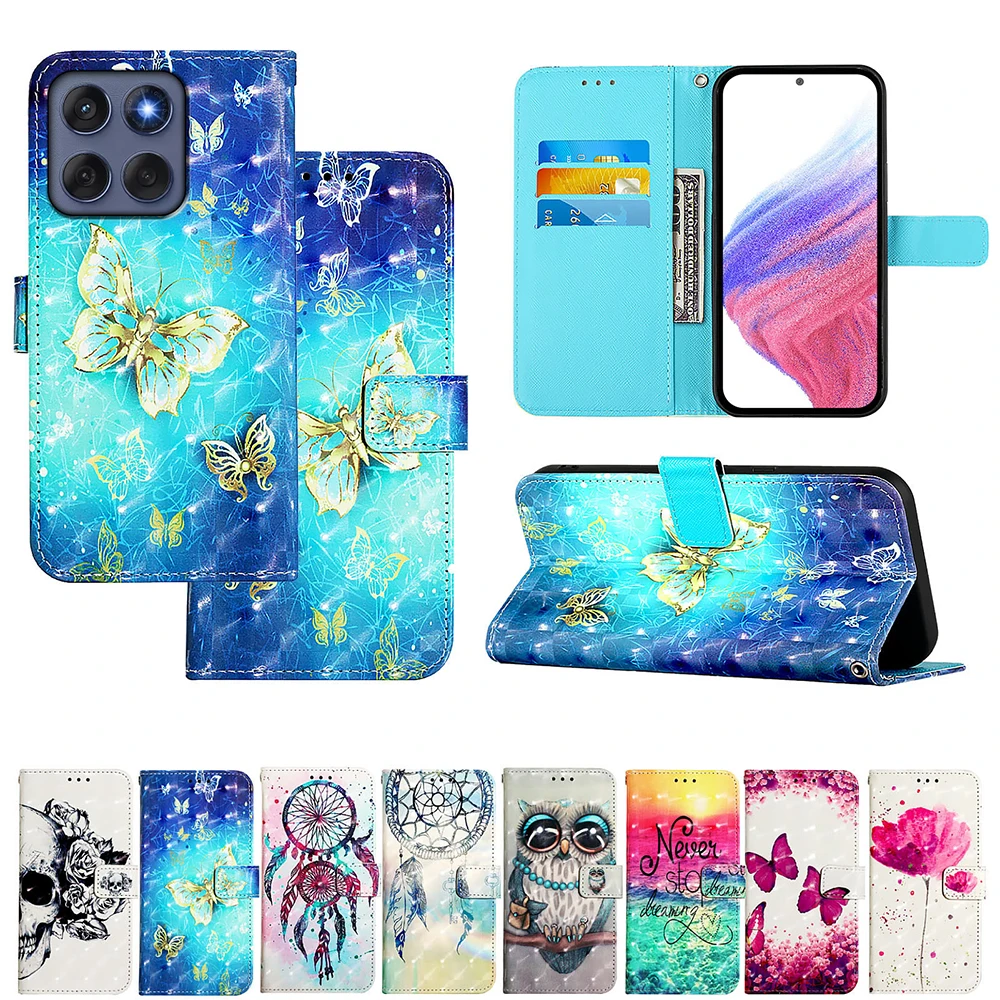 Elegant Leather Wallet Case with Card Holder & Shockproof Protection