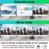 KVM Switch 2/3 Monitors 3 Computers 8K@60Hz 4K@144Hz,HDMI Displayport Dual/Triple Monitor for 3 PC Share 2/3 Monitor 4 USB3.0 3
