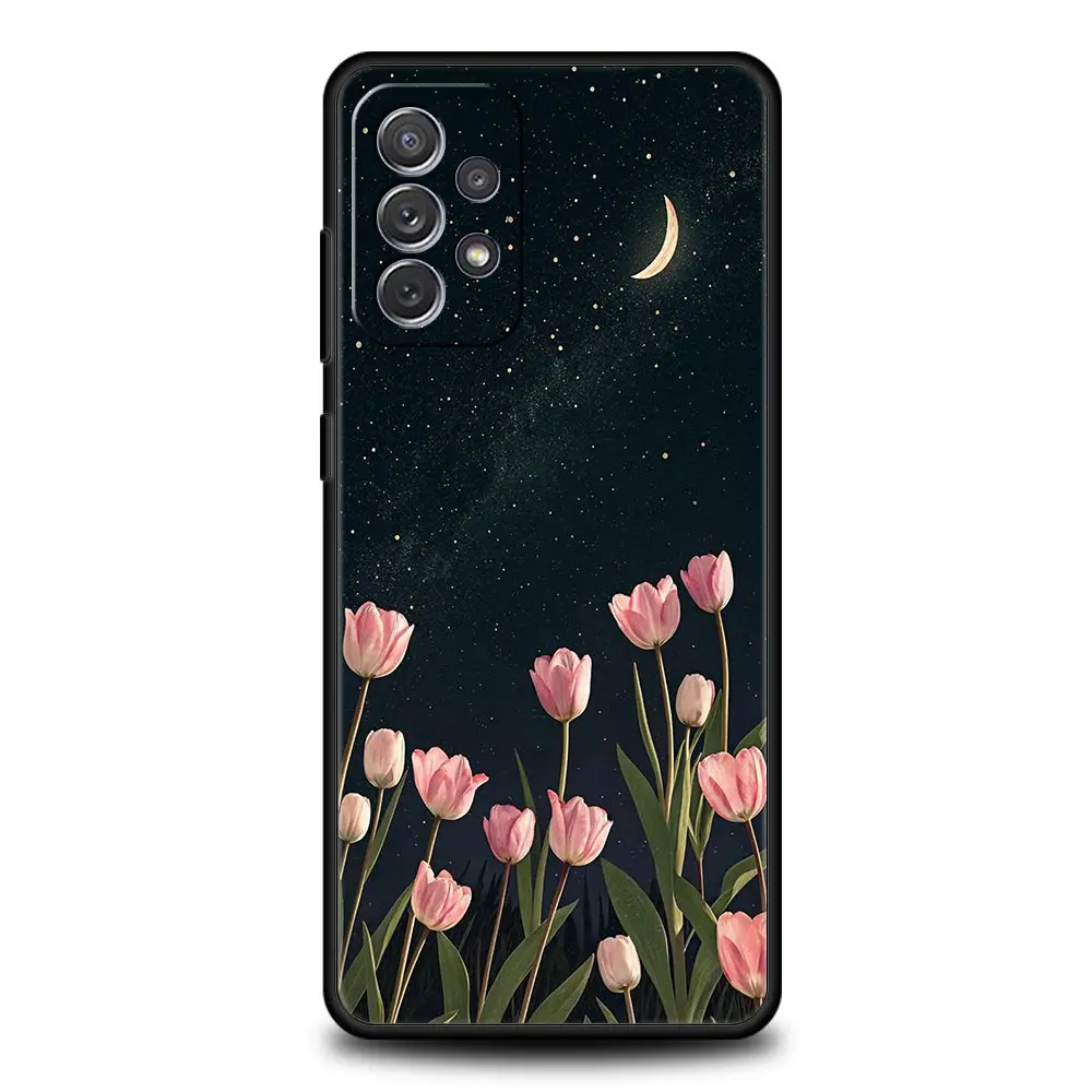 Pink Tulip Flower Love Heart Phone Case Cover