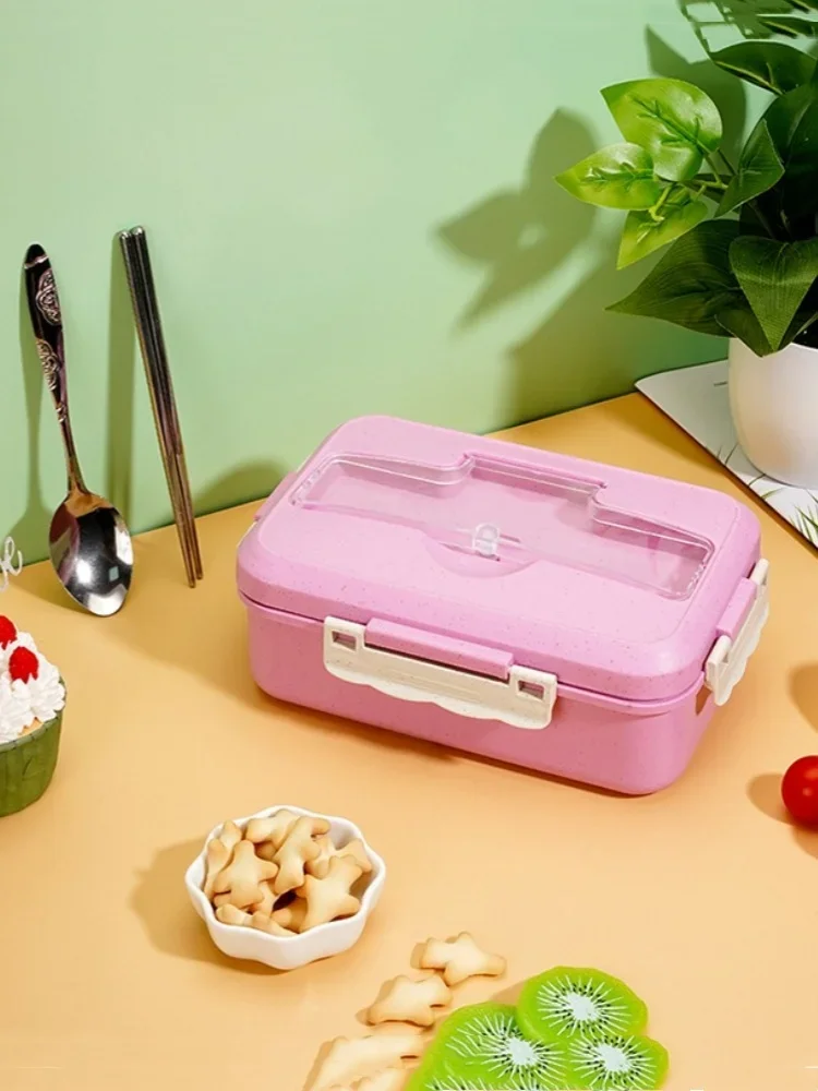 Description Picture 6 of itemLunch Box Microwavable with Spoon Chopsticks Plastic Dinnerware Food Storage Container Children Kids School Office Bento Box