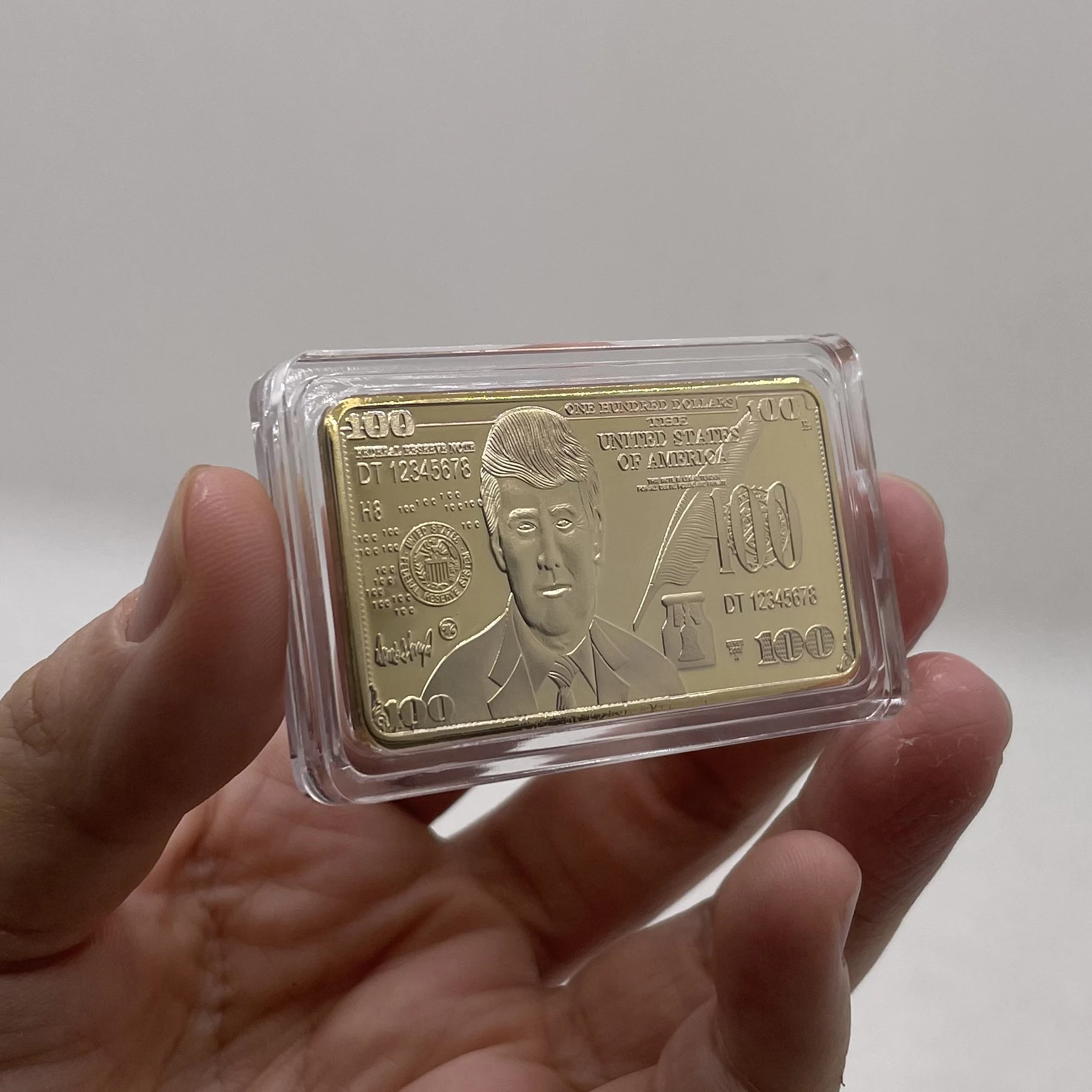 gold bar gold plated bullion 100 dollar 50USD United States souvenir gifts