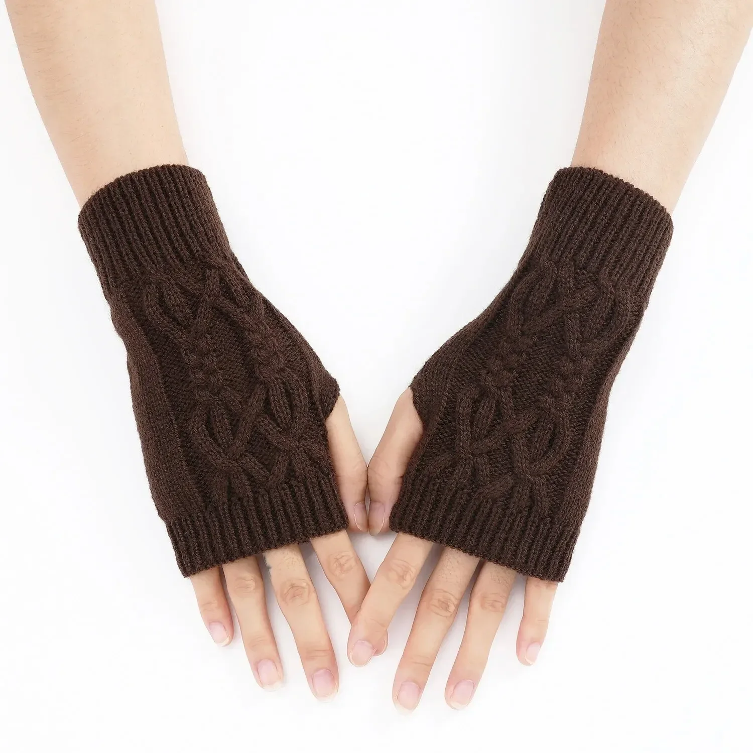 Guanti Senza Dita Per Correre Inverno Guanti Senza Dita Invernali Donna | Mezze Dita In Maglia Acrilico E Cotone | Per Corsa, Sport E Uso Quotidiano | Touch Screen Guanti Mezze Dita Termici Acrilico